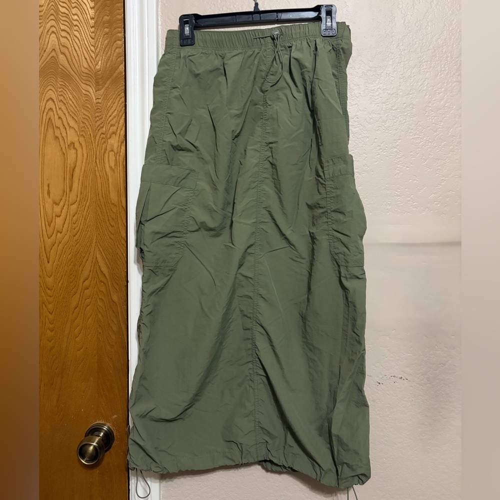 Love Tree green cargo midi skirt